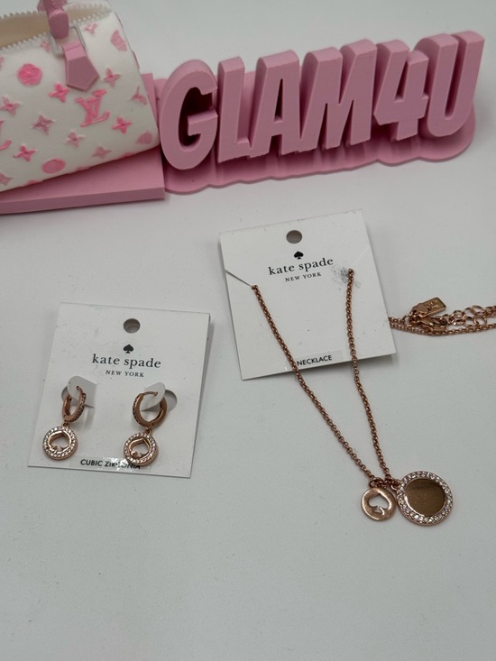 Jewelry - Kate Spade Spot The Spade Necklace & Earrings Set - Rose Gold